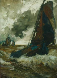 Boats Sailing on a Rough Zuiderzee