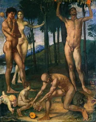 Men Picking Oranges in a Grove