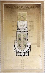 The Ground Floor Plan of the Villa di Papa Giulio in Rome