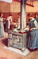 A Group of Bustling Housewives, the Kitchen of the Winnipeg Immigration Hall