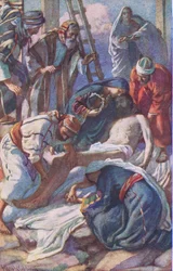 At the cross, illustration from Harold Copping Pictures: The Crown Series