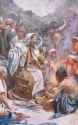St Paul at Melita, illustration from Harold Copping Pictures: The Crown Series