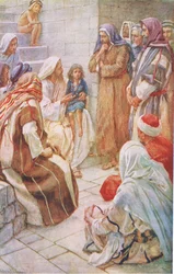 The little child in the midst, illustration from Harold Copping Pictures: The Crown Series, c.1920s