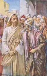 The Question of the Sadducees, illustration from Harold Copping Pictures: The Crown Series, c. 1920s