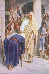 The woman who bowed down, illustration from Harold Copping Pictures: The Crown Series