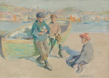 Children in Newlyn Harbour