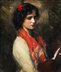 Young Woman with Mandolin