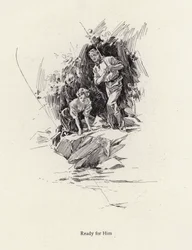 Man and woman fishing in a river or stream