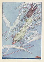 The Wild Swans. The Whole Day They Flew Onward Through the Air