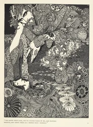 “The earth grew dark, and its figures passed by me, like flitting shadows ... Morella.” Illustration for the story “Morella”.