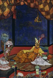 The nightingale, fairy tale by Hans Christian Andersen (1805-1875), illustration by Harry Clarke (1890-1931)