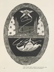 Thumbelina "She Took Her Girdle and Bound One End of It Round the Butterfly"