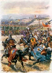 Charge of the French Cavalry. Battle of Crecy
