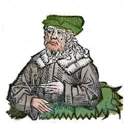 Portrait of Plotinus, Greek philosopher. Xylography of 