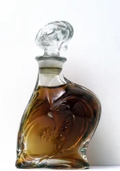 White molded glass bottle created for the Paris Universal Exposition in 1900 by Hector Guimard. International Perfumery Museum in Grasse.