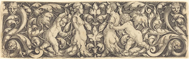 Cross Panel with Vine in Center and Tritons