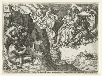 The Rich Man in Hell Sees Abraham with Lazarus (series: Parable of Lazarus and the Rich Man)