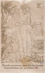 Hercules Fighting the River-God Achelous, from the Series: The Labours of Hercules (7)