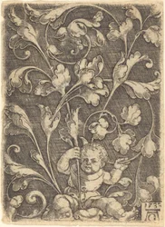 Scroll Ornament with Seated Child, 1532