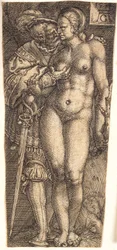 Sheath Design with Soldier and Nude Woman
