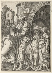 The Story of Lot: Lot and His Family Fleeing Sodom