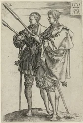 Two Torch-Bearers, plate two from The Large Wedding-Dancers