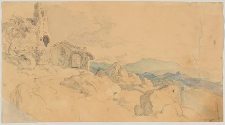 Mountain Landscape with Hut and Ruin