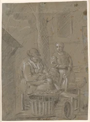 Two Women with Household Chores