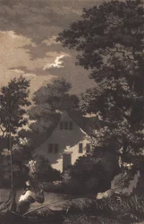 Landscape with Moonlight and Flute Player