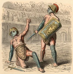 Ancient Rome: Gladiator Fights in an Amphitheatre