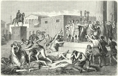 The Triumvirate of Mark Antony, Marcus Aemilius Lepidus and Octavian Proclaiming Proscriptions Against Their Political Enemies