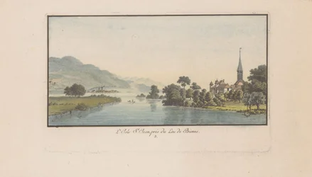 View of St. Petersinsel on Lake Biel