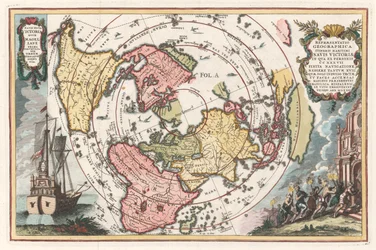 World Map with Magellan’s Circumnavigation from Scherer’s Atlas Novus