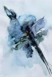 Blue Watercolor Bloom