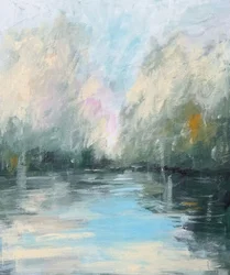 Misty River Reflection