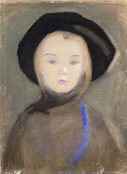Girl with Blue Ribbon
