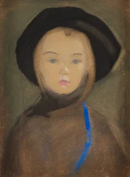 Girl with Blue Ribbon