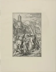 Christ Carrying the Cross, plate nine from the Passion of Christ