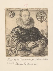 Portrait of Nicolaus Petri Daventriensis, actually Claes Pietersz van Deventer, c. 1540-1602 - mathematician and astronomer