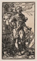 Standing Young Man with a Cane