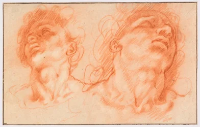 Two Male Heads after the Antique, the Sons of Laocoön