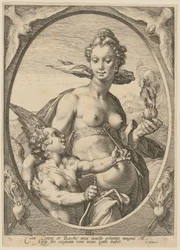 Venus and Cupid, Plate 2 from the series "Bacchus, Venus and Ceres"