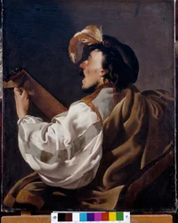 A singer accompanying himself to the lute, also known as Lute Player. Painting by Hendrick ter Brugghen