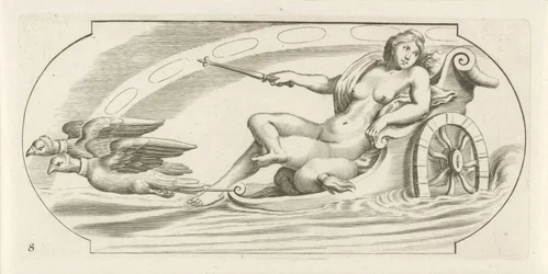 Aurora on a Chariot (Nouveau Livre des Dieux et Deeßes De la Marine Bouckje van Zeegoden en Godinnen)