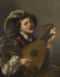 A Man Playing a Lute