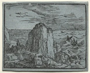 From a set of 4 Landscapes: No.4- Cliff on the Seashore