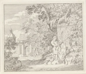 Couple by a Classical Monument and a City Gate (Annette and Lubin)