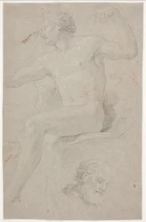 Seated Male Model and Bearded Man