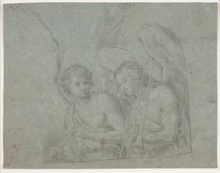 Two Angels with Musical Instruments