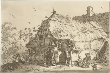 Farm with a Family in the Yard (series title: Twelve Designs Calculated for the Use of Those Who Are Learning to Draw Landscape)